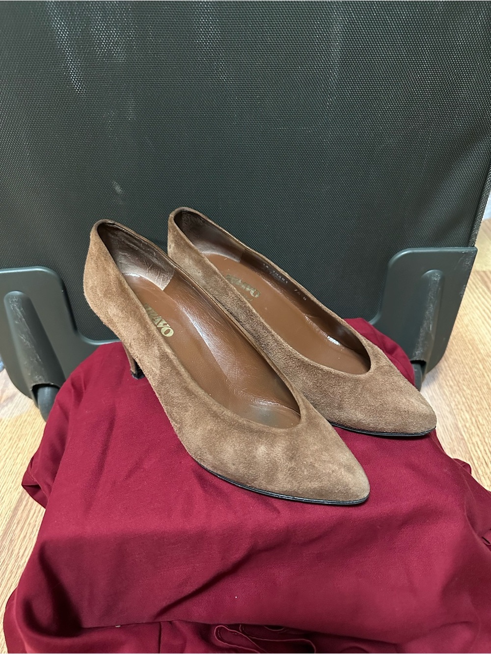 Browns Couture Suede Brown Heels Shoes